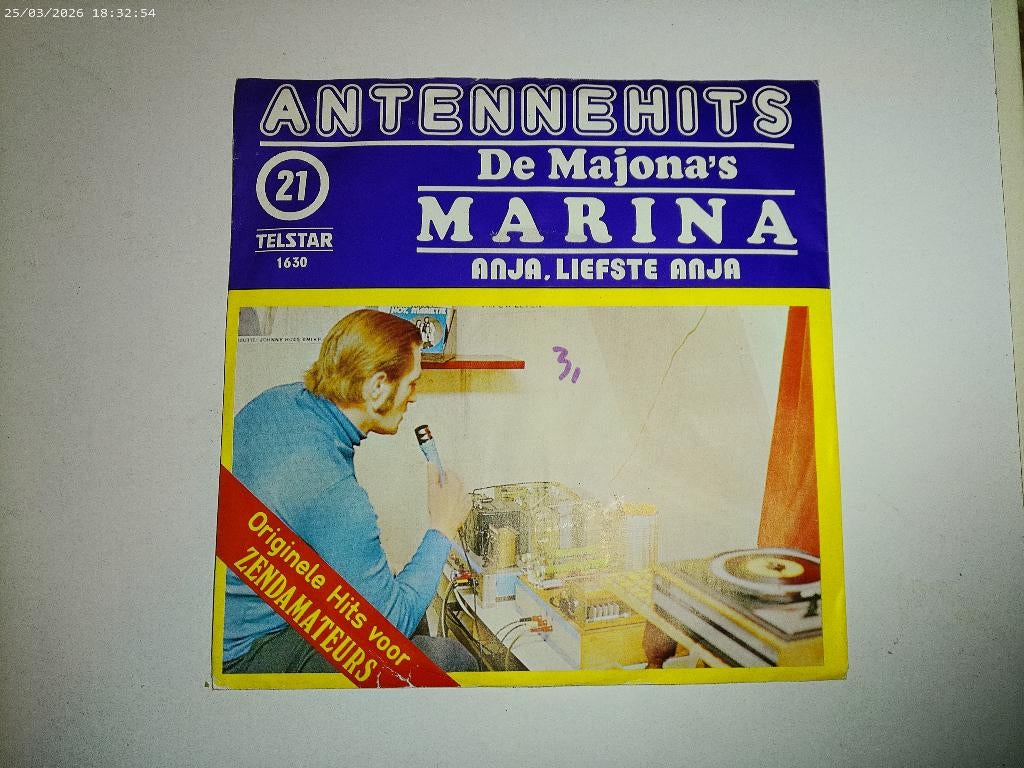 De Majona's - Marina / Anja Liefste Anja ( Antennehits ), 7 inch, Single, Ophalen of Verzenden, Zo goed als nieuw