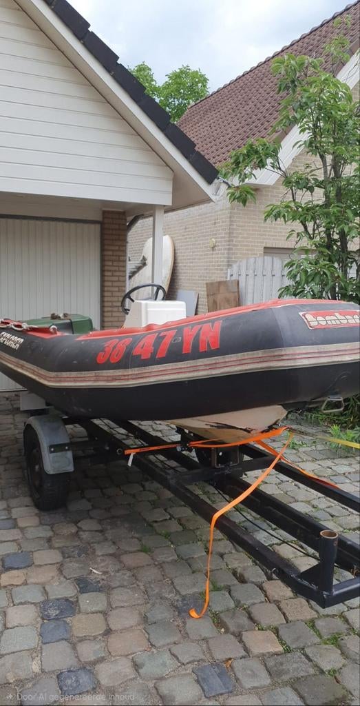 Opknap Bombard Explorer 3.80 rubberboot incl trailer., Ophalen, Gebruikt, Overige typen, Motorboot