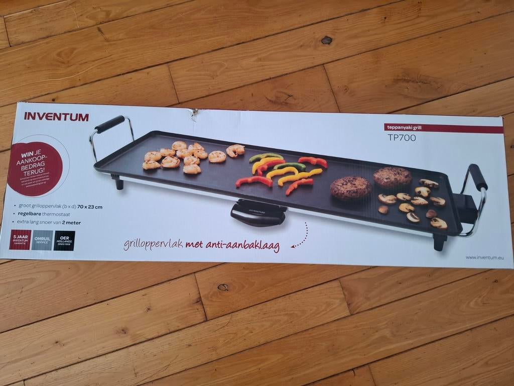 Inventum grilplaat TP700 Nieuw teppanyaki, Witgoed en Apparatuur, Grillplaten, Ophalen, Nieuw, Tafelgrill