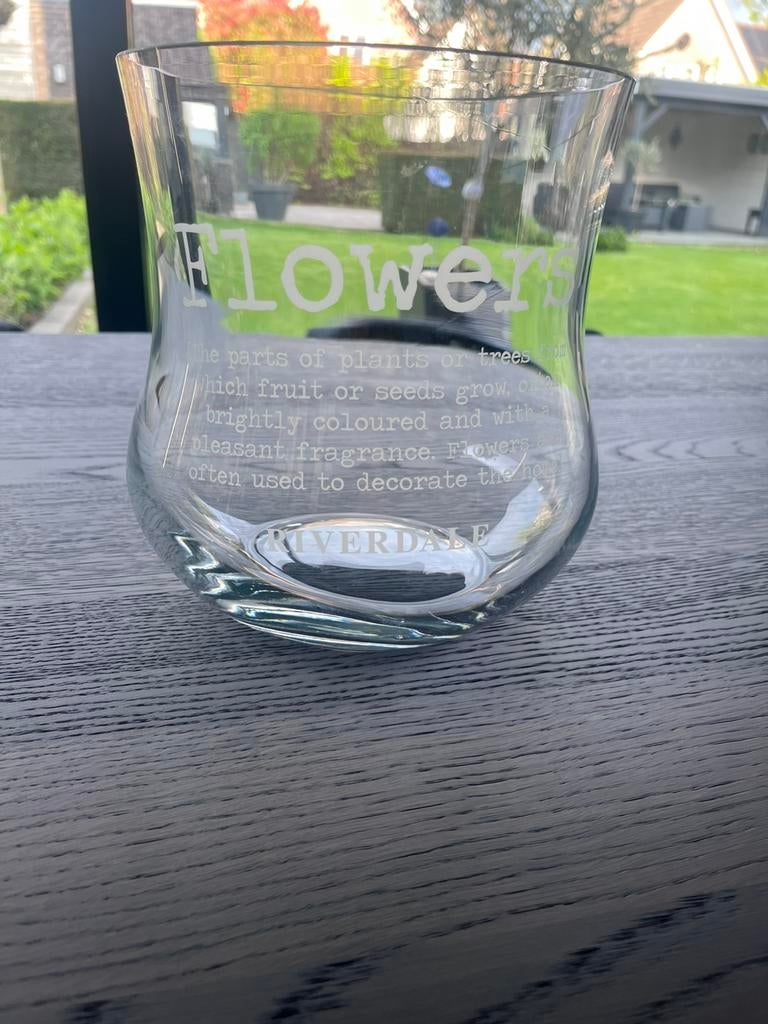 Riverdale vaas, Huis en Inrichting, Ophalen, Overige kleuren, Minder dan 50 cm, Glas