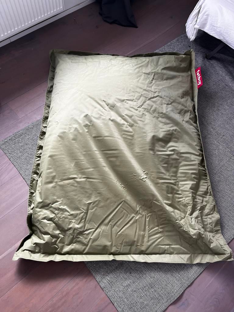 Fatboy Original zitzak olijfgroen / legergroen, 175x138 cm, Huis en Inrichting, Zitzakken, Ophalen, Gebruikt, Groen, Zitzak