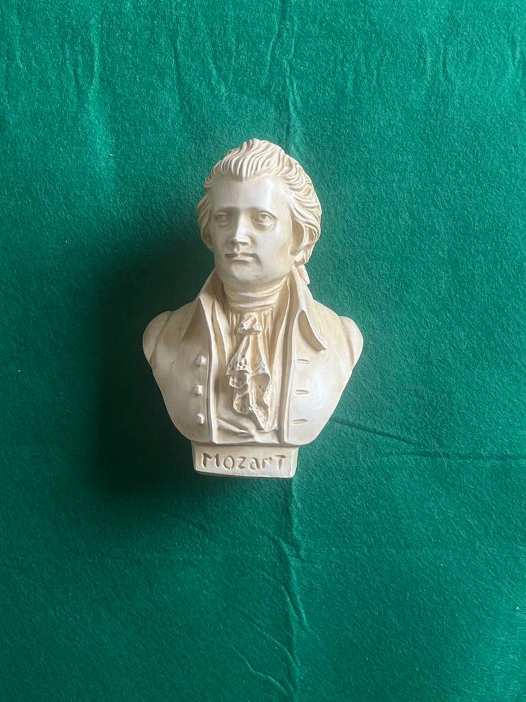 Mozart Buste - Klassiek Componist Beeldje, Antiek en Kunst, Minder dan 20 cm, Gips, Buste, Ophalen of Verzenden