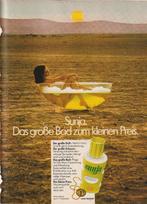 Retro reclame 1974 Sunja badschuim naakte vrouw in bad, Verzamelen, Verzenden, Overige typen