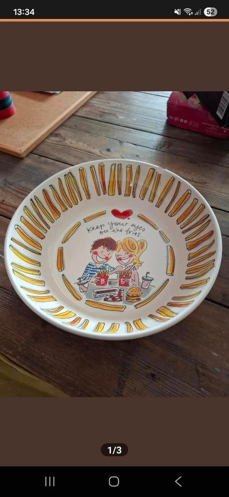 Blond Amsterdam snack schaal - met kleine beschadiging, Huis en Inrichting, Ophalen, Nieuw, Rond, Steen of Aardewerk