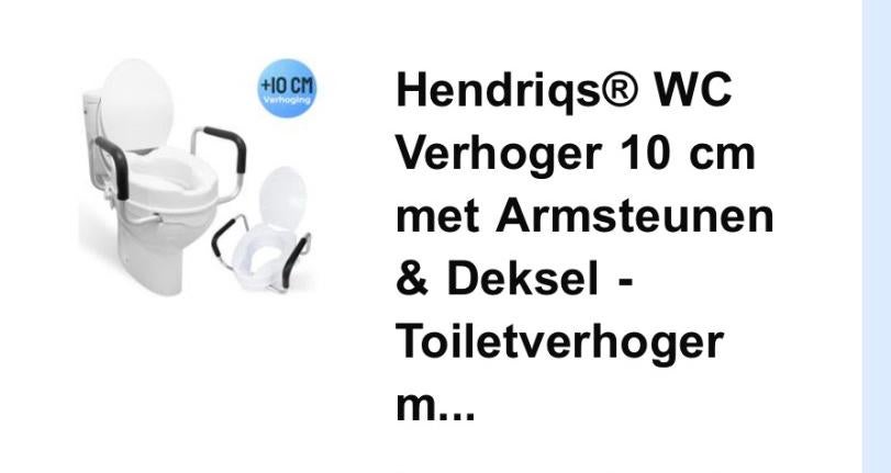 Wc verhoger met armsteunen nieuw, Ophalen of Verzenden, Nieuw