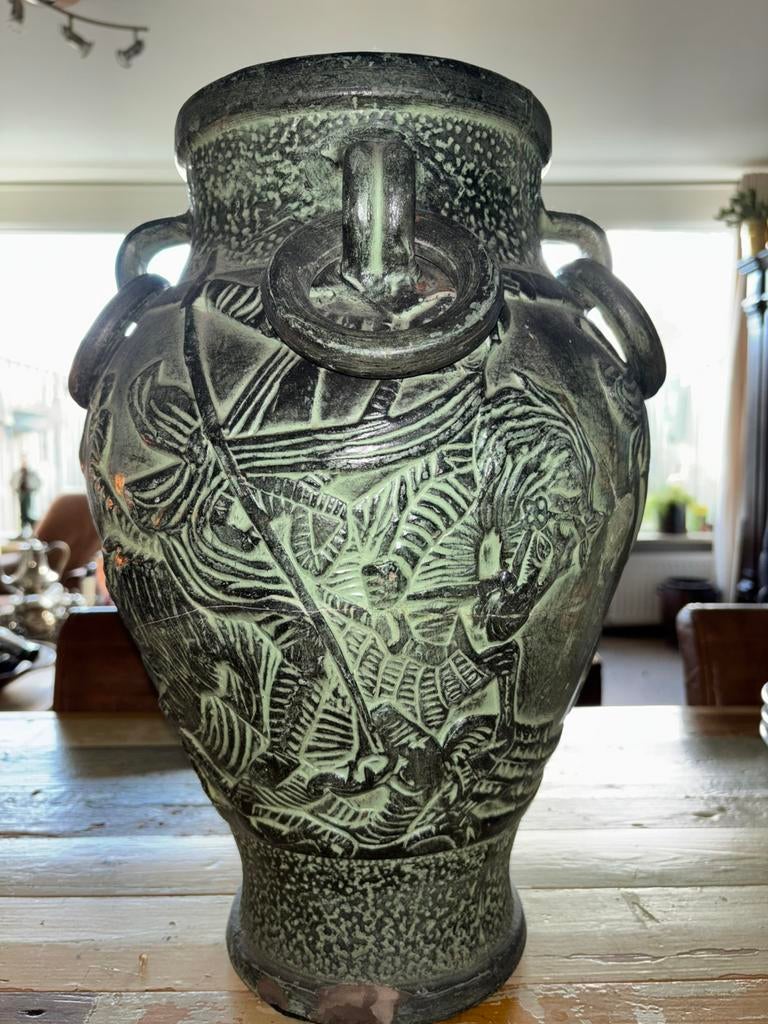 Spaanse keramische vaas. Vintage, Ophalen of Verzenden