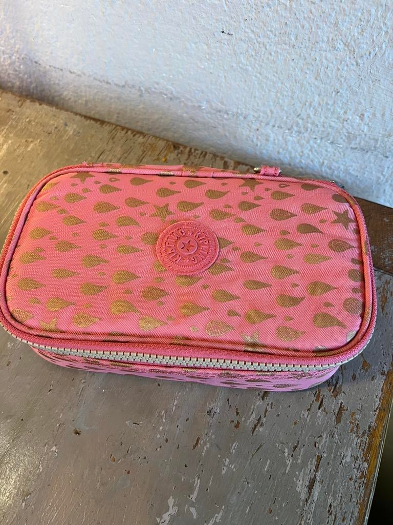 Nieuw roze goudkleur Kipling etui pennenbakje make up tasje, Ophalen of Verzenden, Nieuw, Roze, Meisje
