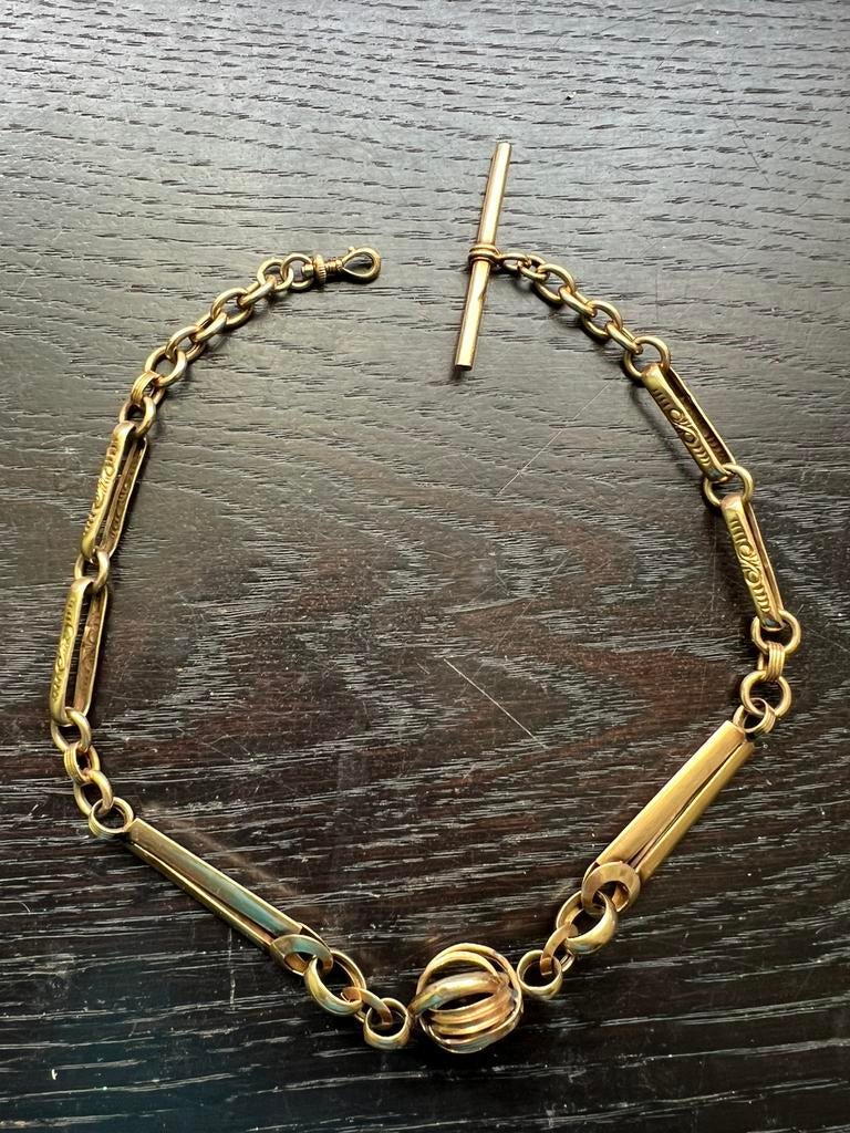 Antieke gouden horlogeketting (14k), Antiek en Kunst, Ophalen of Verzenden, Goud