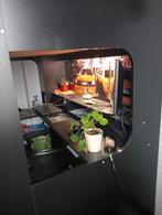 Hoogslaper zwart met bureau en kastjes en bureaula.  200x90, Ophalen, Eenpersoons, 90 cm, Hoogslaper