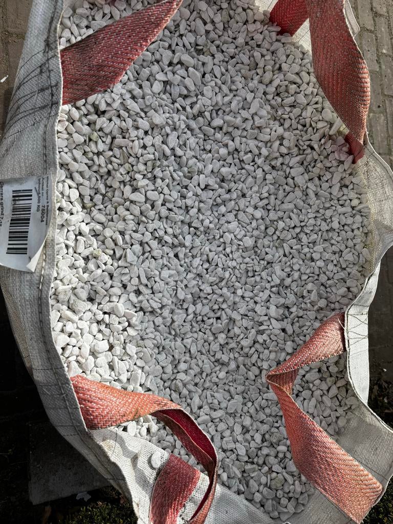 Witte Carrara Grind 7-15 mm - Nieuw - ca. 450 kg, Tuin en Terras, Wit, Nieuw, Ophalen of Verzenden, Grind