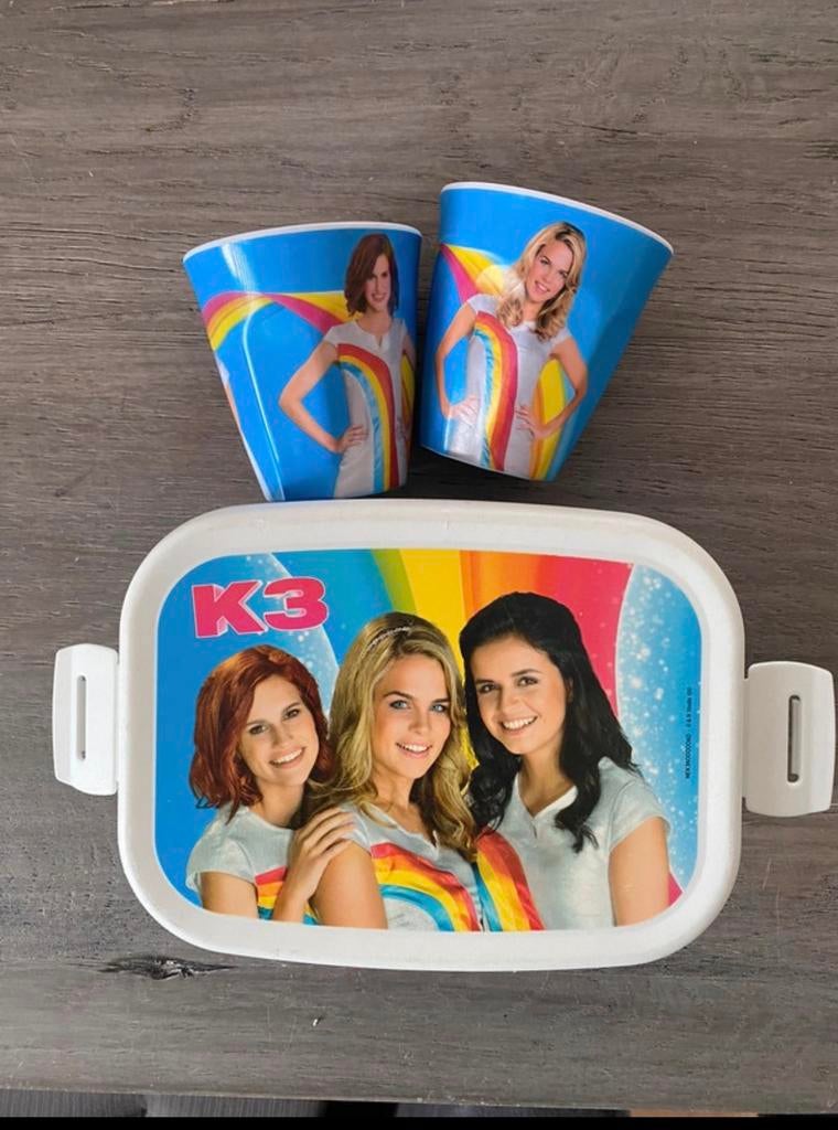 K3 Broodtrommel en Bekers - Zo goed als nieuw, Ophalen of Verzenden, Zo goed als nieuw
