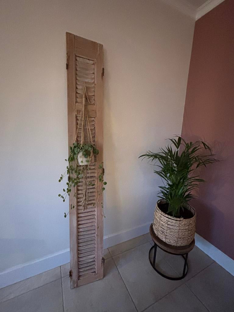 Decoratief houten luik (louvredeur), Huis en Inrichting, Woonaccessoires | Wanddecoraties, Ophalen of Verzenden, Gebruikt