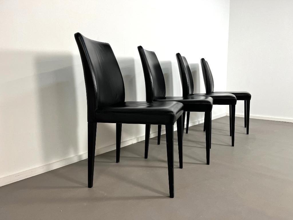 Postmoderne leren LIZ eetkamerstoelen,Poltrona, Italië, 90s., Ophalen, Gebruikt, Bruin