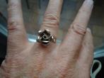 mooie echt zilveren ring met gebrande roos 925 mt 17, Gebruikt, Ophalen of Verzenden, 17 tot 18, Dame