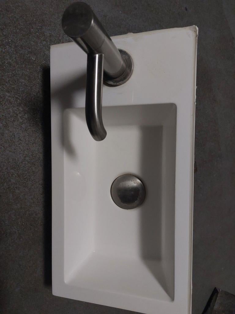 Ben wit fonteintje met fonteineset, Doe-het-zelf en Verbouw, Sanitair, Ophalen, Gebruikt, Rvs, Toilet