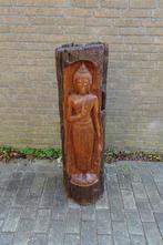 Uniek Teakhout Boeddha beeld in boomstam 114 cm 52 KG, Ophalen, Gebruikt, Nvt particulier, Nvt particulier