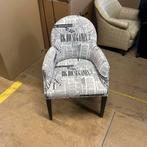 Unieke stoffen fauteuil met krantenprint, Ophalen, Gebruikt, Overige kleuren, Eén