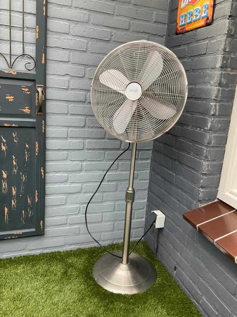 2 x Statief ventilator chrome/zilver vintage, Ophalen, Zo goed als nieuw, Statiefventilator