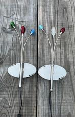 Set retro design wandlampjes halogeen 3-lichts, Ophalen of Verzenden, Gebruikt, Glas, Retro, design