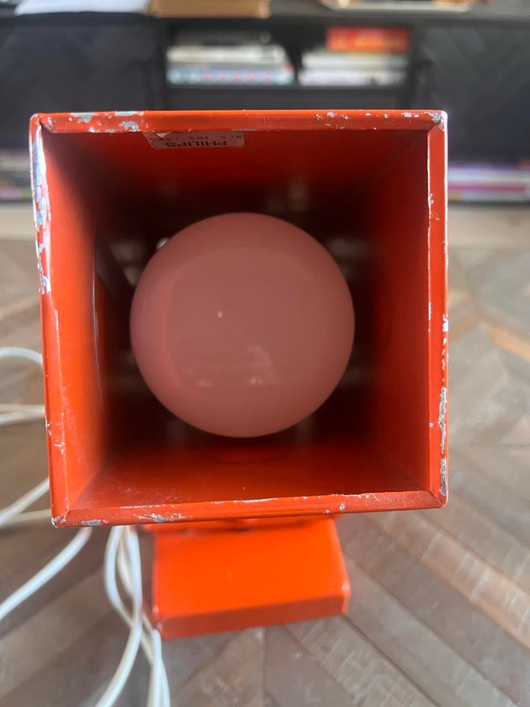 Vintage Philips cube spot NCS 103/32 Space Age oranje, Ophalen of Verzenden