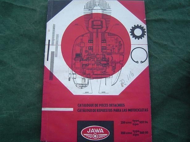 Jawa 250cc typ 559 350cc typ360 1964 pieces detachees, Motoren, Handleidingen en Instructieboekjes, Ophalen of Verzenden, Overige merken