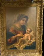 Schilderij Maria met kind in gouden barok lijst afmt=90X60cm, Ophalen of Verzenden