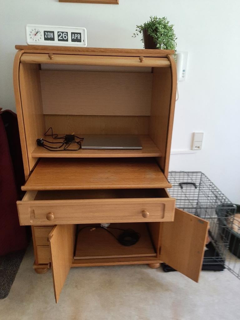 Computerkast, echt eiken Gratis af te halen, Ophalen of Verzenden