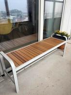 IKEA Sjalland tuinbank met houten zitting en metalen frame, Tuin en Terras, Ophalen, Gebruikt, Hout