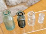 4 medicijn flesjes bodemvondsten, Antiek en Kunst, Ophalen of Verzenden