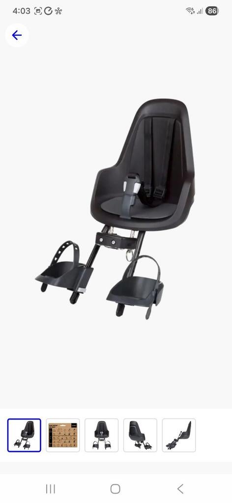 Bobike One Mini fietsstoeltje - dark brown, Fietsen en Brommers, Fietsaccessoires | Fietsstoeltjes, Ophalen, 0 t/m 18 kg, Voorzitje