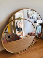 NIEUW 2 ronde spiegels met “hout” lijst, Ophalen, Rond, Nieuw, Minder dan 100 cm