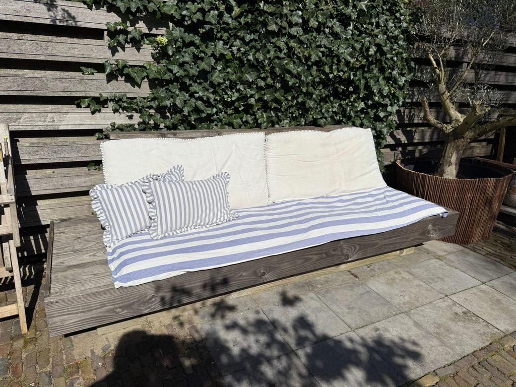 Houten tuinbank 2.80 lang, Ophalen, Gebruikt, Hout