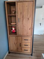 Industrieel Eikenhout opbergkast Kentucky, Huis en Inrichting, Kasten | Buffetkasten, Ophalen, 200 cm of meer, Eikenhout, Zo goed als nieuw