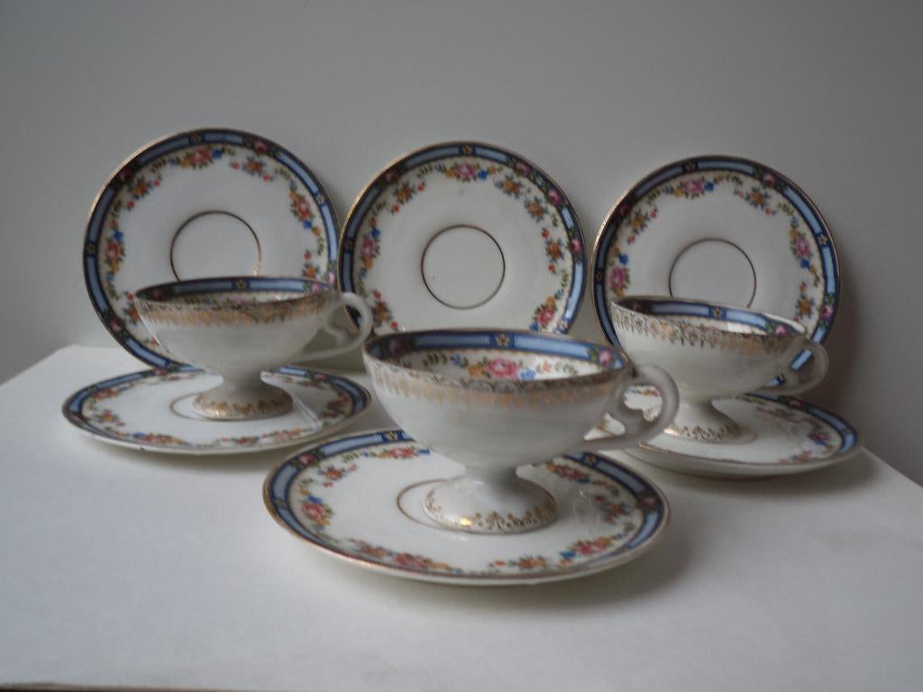 antieke VIENNA porcelain porselein tassen borden cups plates, Ophalen of Verzenden