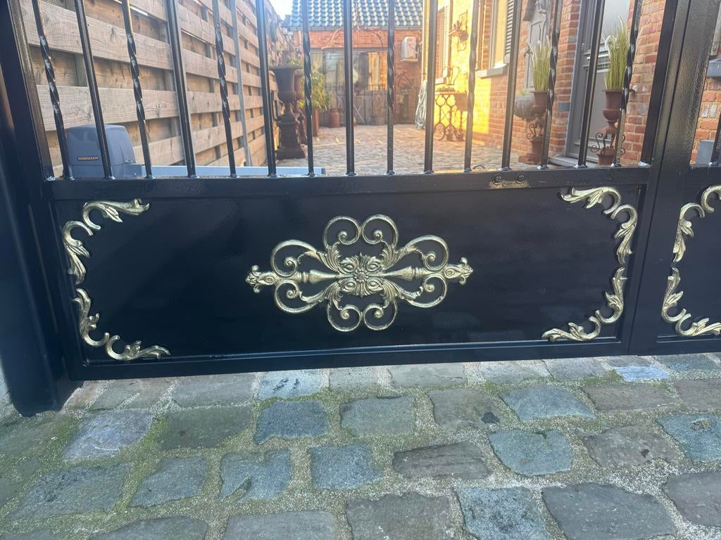 Smeedijzeren sierpoort, Tuin en Terras, Tuinhekken en Hekwerk, Ophalen, Met poort, Gebruikt, Sierhekwerk