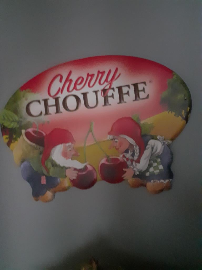 Chouffe reclamebord., Ophalen of Verzenden, Reclamebord, Plaat of Schild, Overige merken