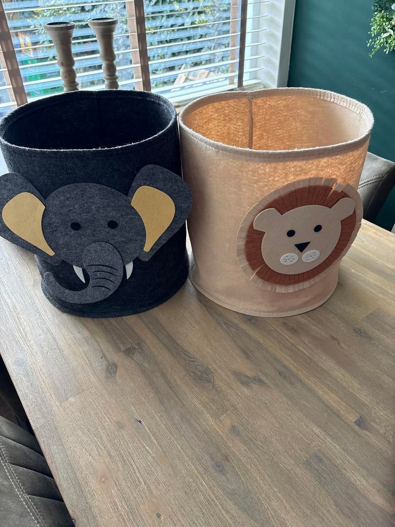 Leuke opbergmanden voor kinderkamer - Olifant en Leeuw, Ophalen of Verzenden, Zo goed als nieuw, Overige typen