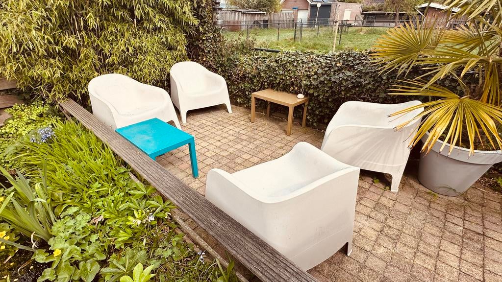 Ikea Skarpo tuinstoelen, beige, 4 stuks, Tuin en Terras, Tuinstoelen, Ophalen of Verzenden, Kunststof