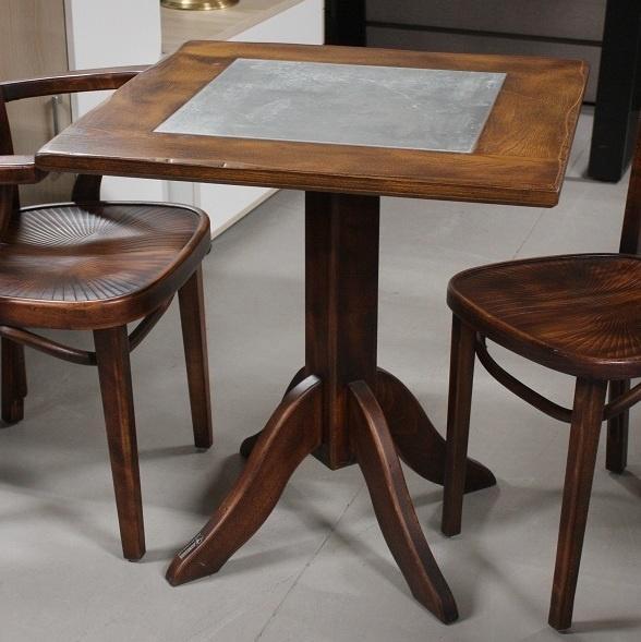 Leuke vierkante tafel Hutten Selection cafetafel hout metaal, Huis en Inrichting, Stoelen, Gebruikt, Eén, Hout, Metaal, Bruin