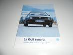 brochure Volkswagen Golf Syncro modellen 1986, Ophalen of Verzenden, Nieuw, Volkswagen