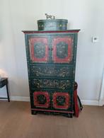 2 Mooie Hindeloopen Kasten - Handgeschilderd, Ophalen, 50 tot 100 cm, Zo goed als nieuw, 150 tot 200 cm