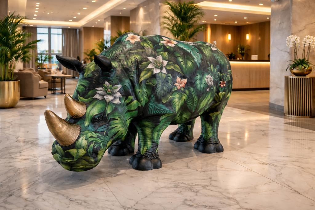Unieke XXL Neushoorn – Hotel Lobby Eyecatcher, Verzenden, Nieuw