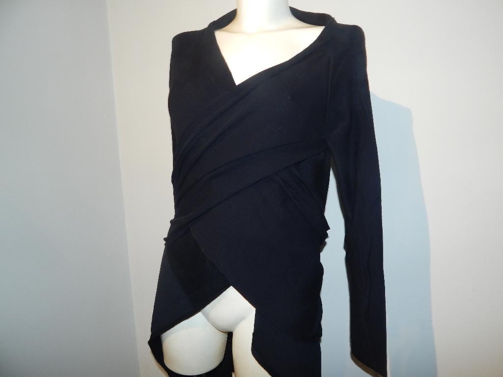 Sarah Pacini deels wol vest overslag banden apart One size, Verzenden, Sarah Pacini, Zwart, Maat 42/44 (L)