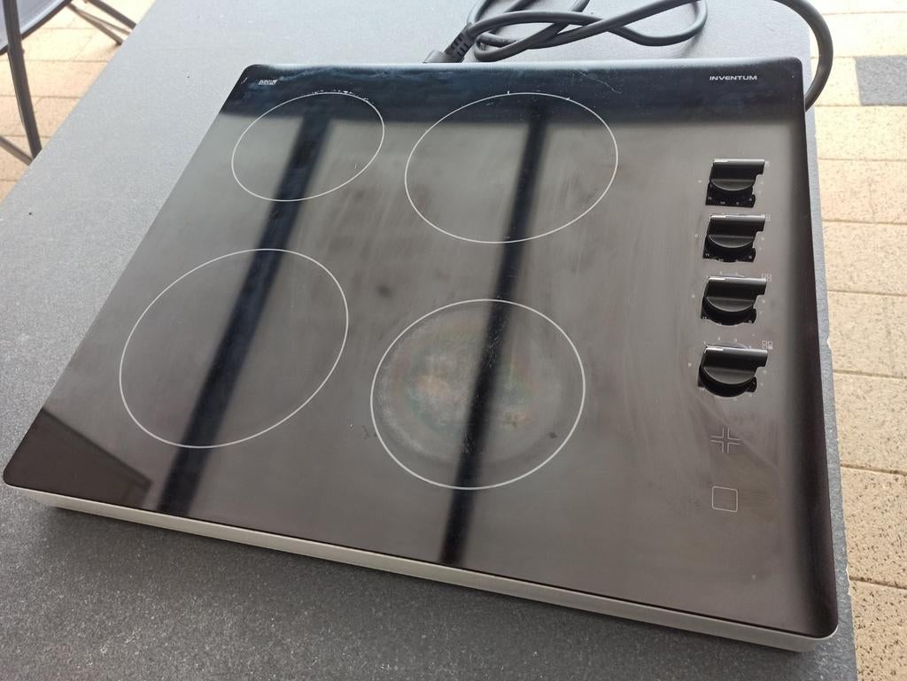 Keramische kookplaat, Witgoed en Apparatuur, Kookplaten, Gebruikt, Keramisch, Vrijstaand, 4 kookzones