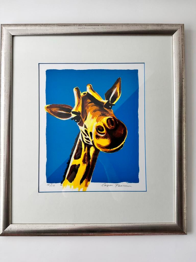 Casper Faassen Giraf 3 zeefdruk 50/50, Ophalen of Verzenden