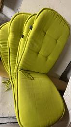Set van 4 limekleurige tuinstoelkussens, Ophalen, Gebruikt