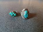 Navajo native zilveren turkoois ringen, Ophalen, Gebruikt, Heer, 17 tot 18