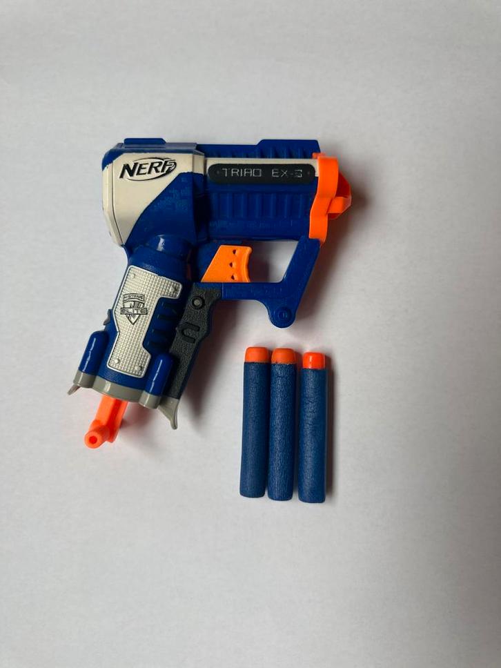 Nerf Elite Triad EX-3 Blaster, Kinderen en Baby's, Speelgoed | Buiten | Actiespeelgoed, Gebruikt, Ophalen of Verzenden