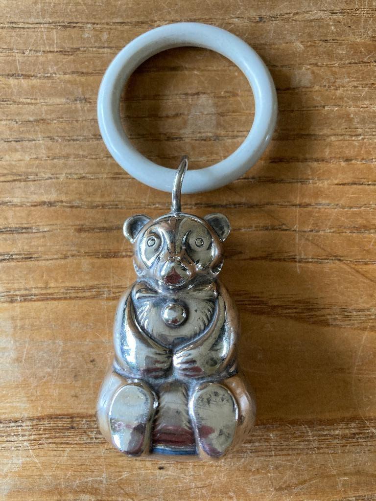 Vintage WMF verzilverde rammelaar teddybeer beertje beer, Antiek en Kunst, Ophalen of Verzenden