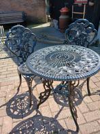 Rozen setje bistroset, Tuin en Terras, Tuinsets en Loungesets, Ophalen, Zo goed als nieuw, Aluminium, 2 zitplaatsen
